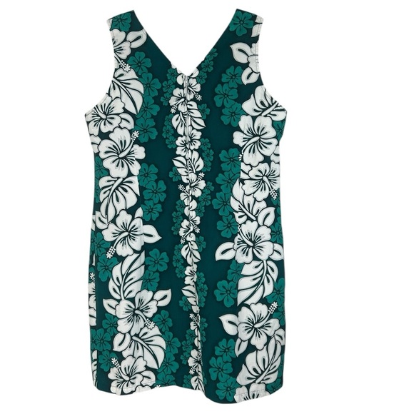 Vintage Jade Fashions Green White Made in Hawaii Tropical Floral Dress XXL READ - Picture 5 of 11